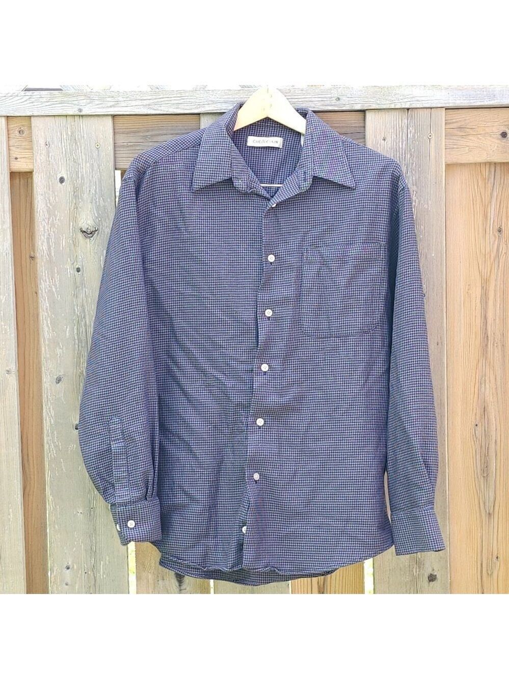 RETRO CHERESKIN Houndstooth Button Up Shirt Men's Medium Relaxed Fit